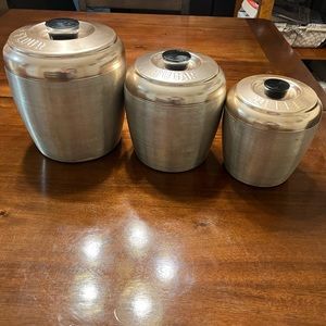 Vintage set of three canisters